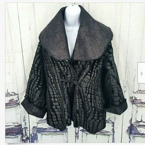 CHI Coat small medium faux vegan leather black